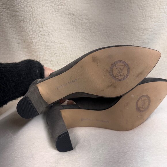 Adrienne Vittadini Nieves Grey Suede Heels Size 7 - Picture 5 of 6
